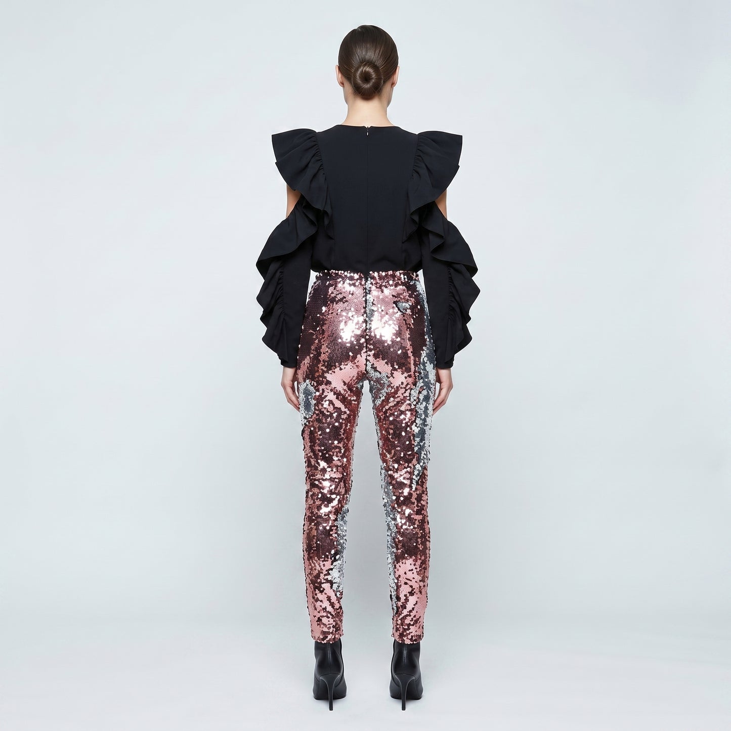Metallic Sequin Embellished Trousers