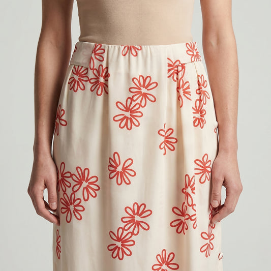 Floral Embroidered Midi Skirt