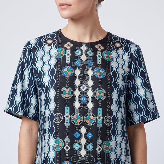 Graphic Print Short Sleeve Top