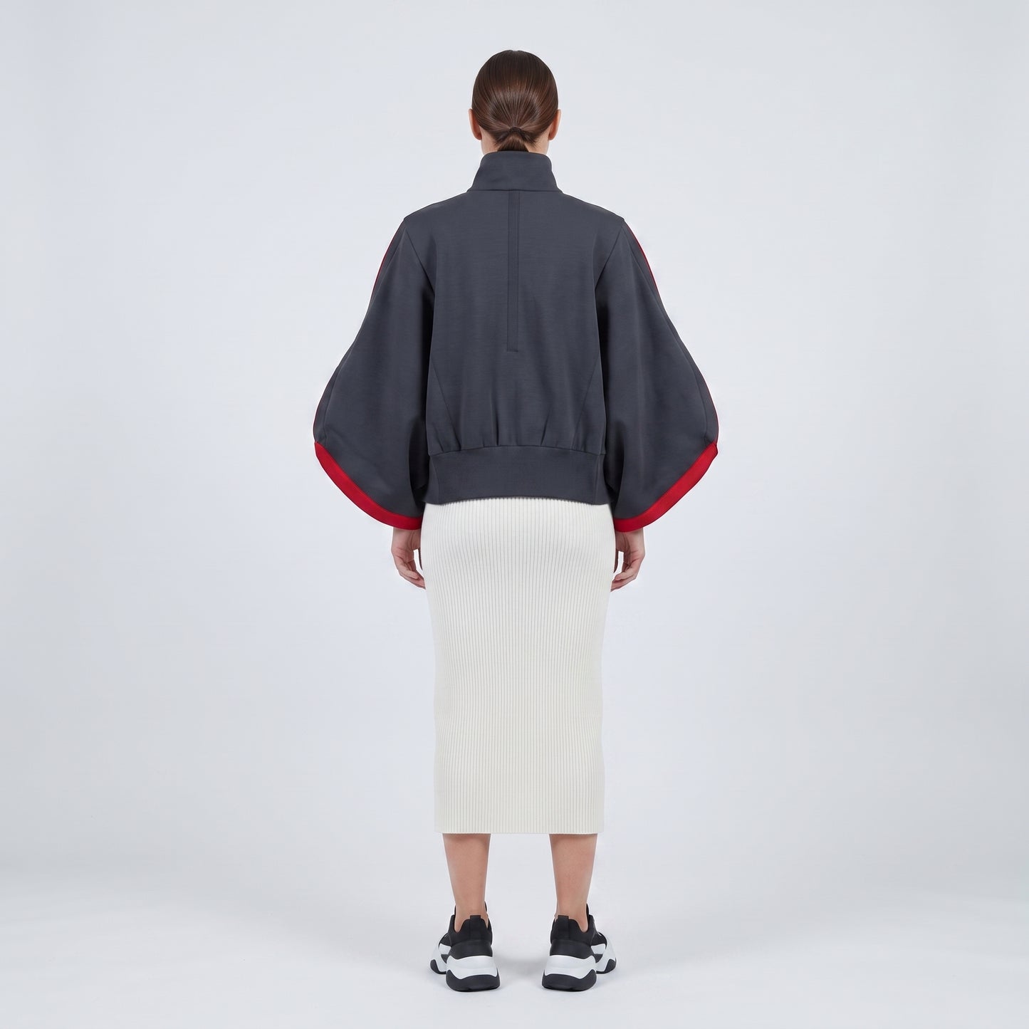 Architectural Zip-Front Cropped Jacket