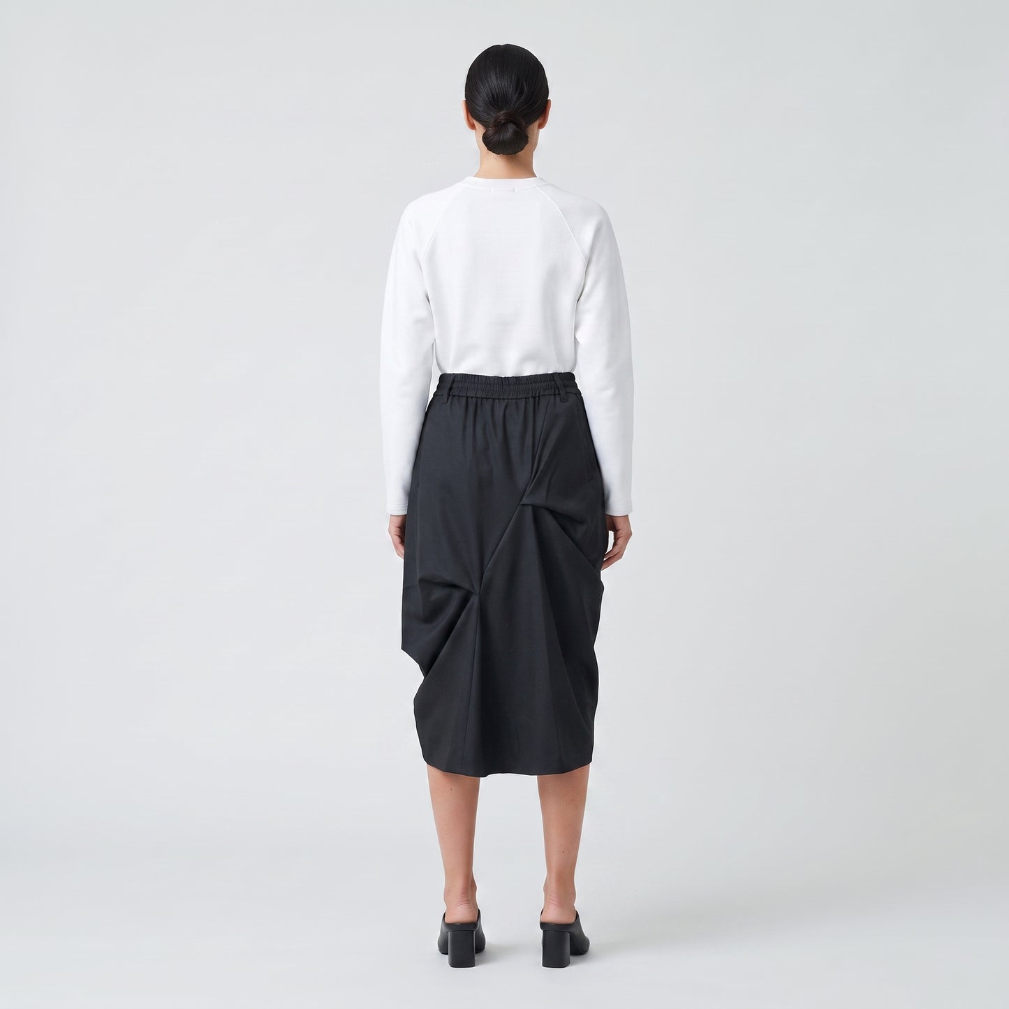 Asymmetric Tailored Wrap Skirt
