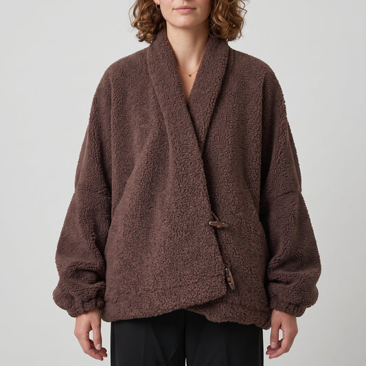 Plush Shawl Collar Teddy Jacket