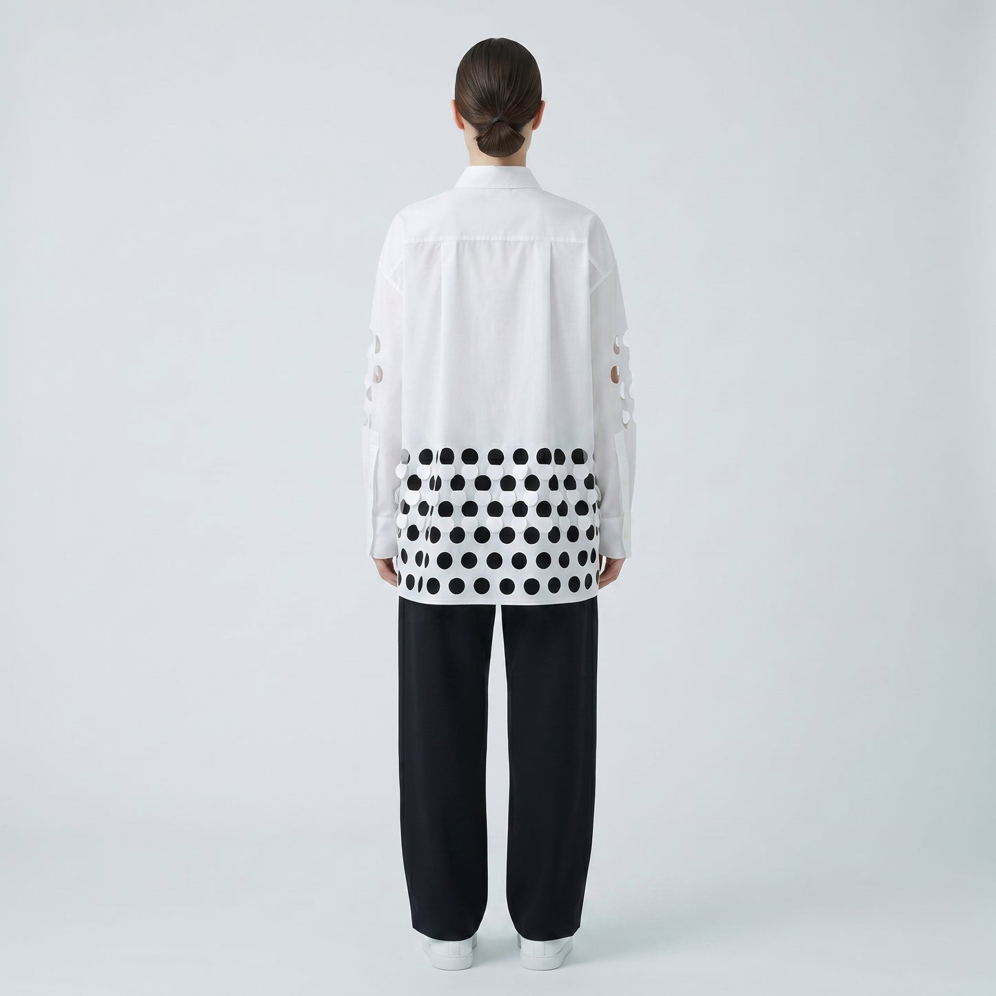 Cutout Detail Cotton Poplin Shirt