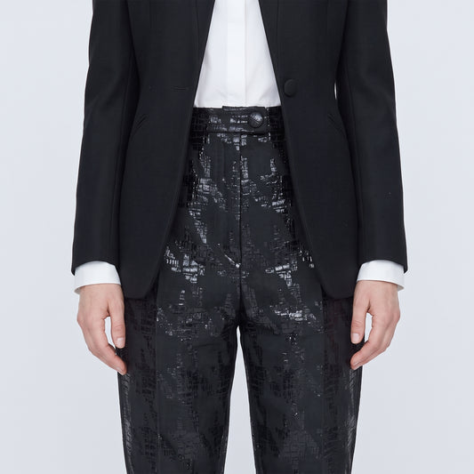 Metallic Jacquard Tailored Trousers
