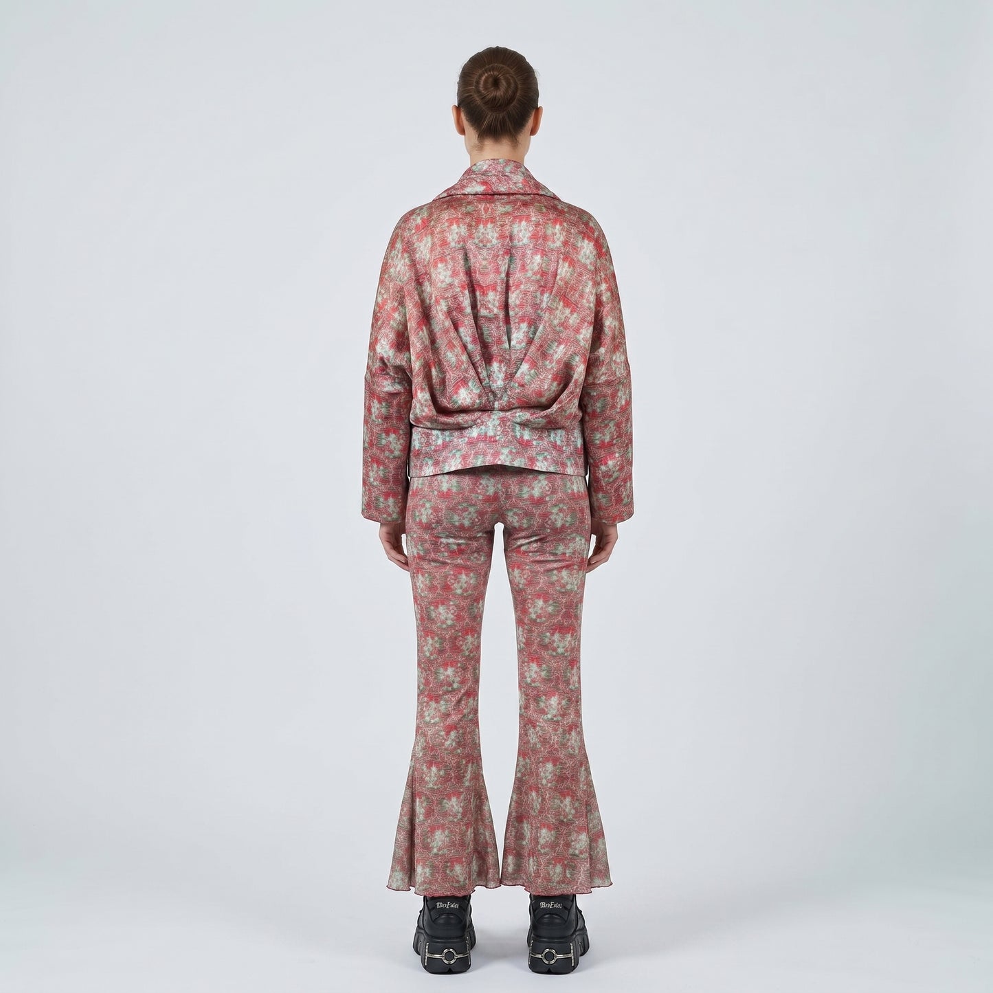 Patterned Cropped Jacquard Jacket
