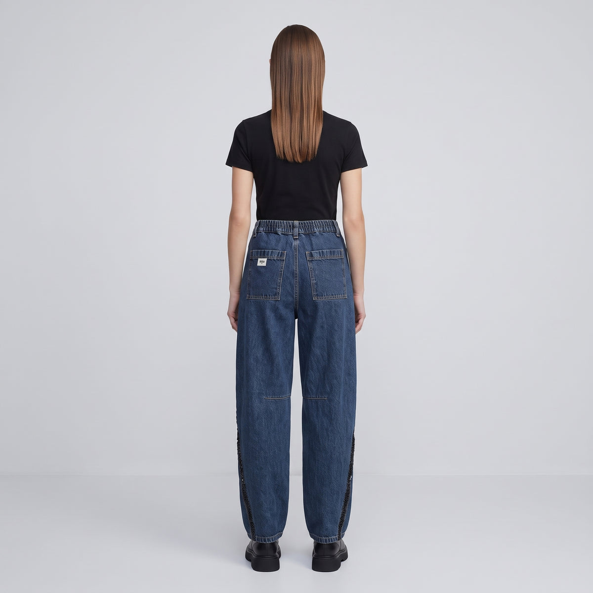 Embellished High-Rise Denim Jeans