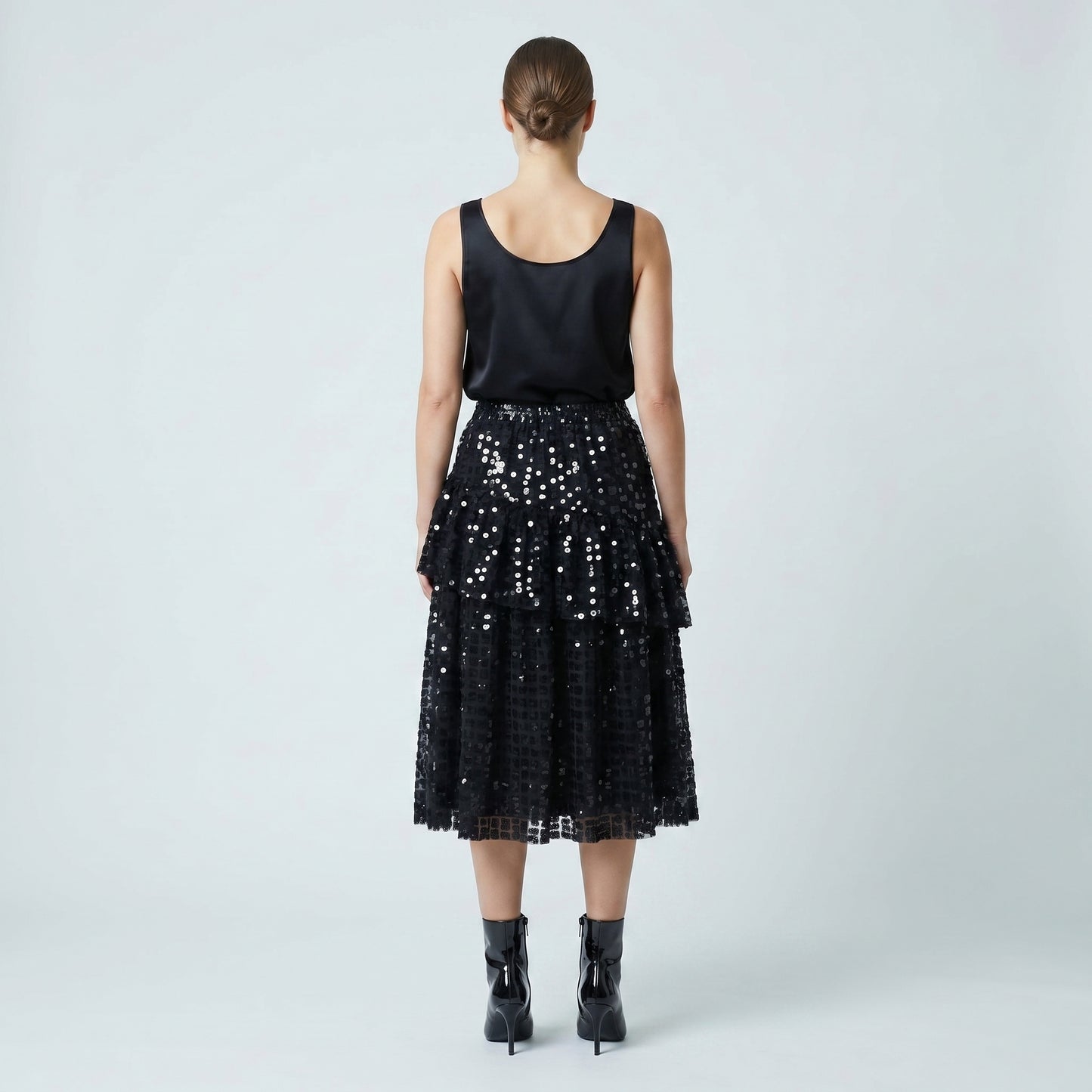 Shimmering Sequin Tiered Skirt