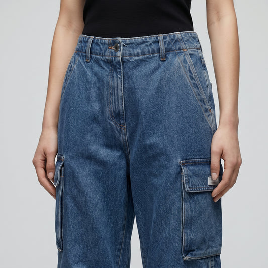 Utility Denim Cargo Joggers
