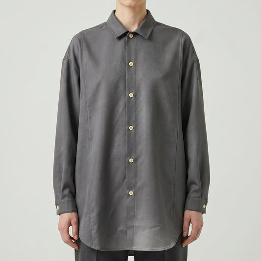 Minimalist Grey Button Down Shirt