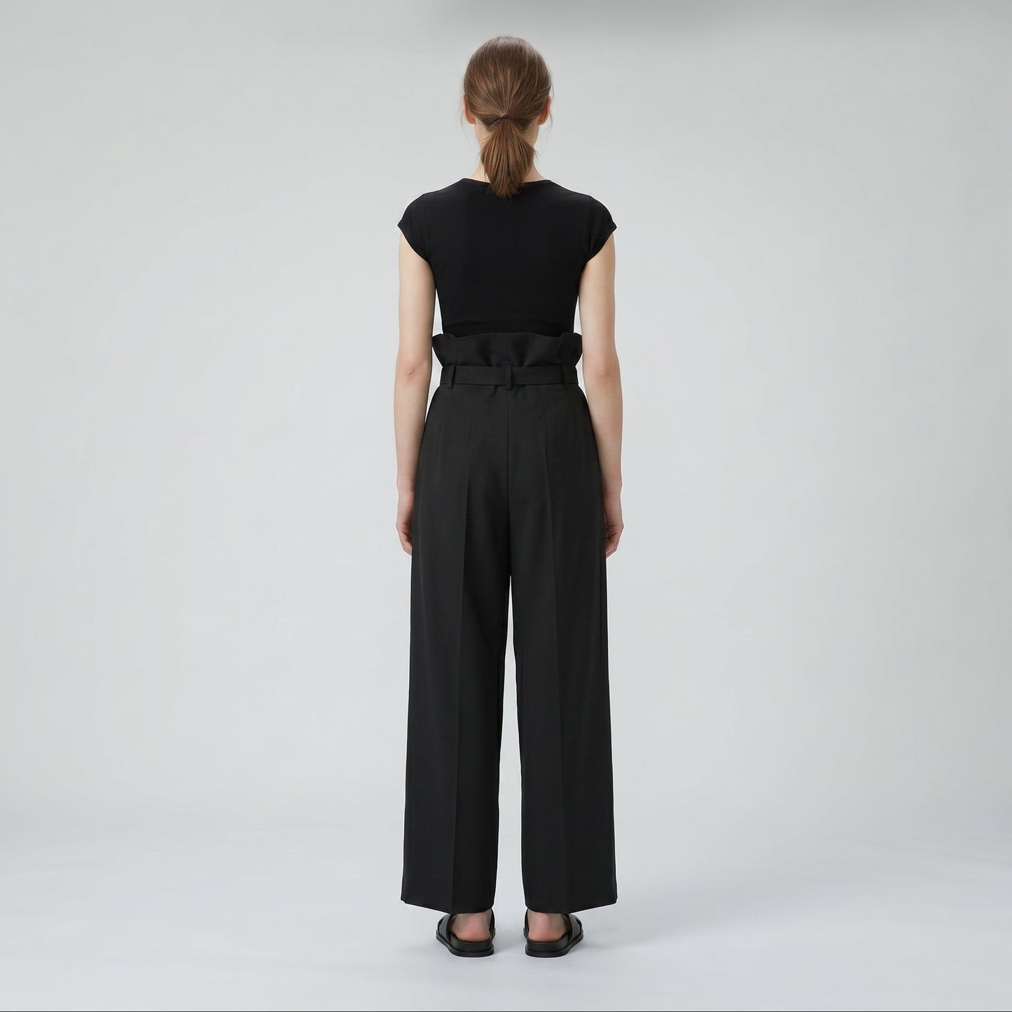 High-Waisted Paperbag Trousers