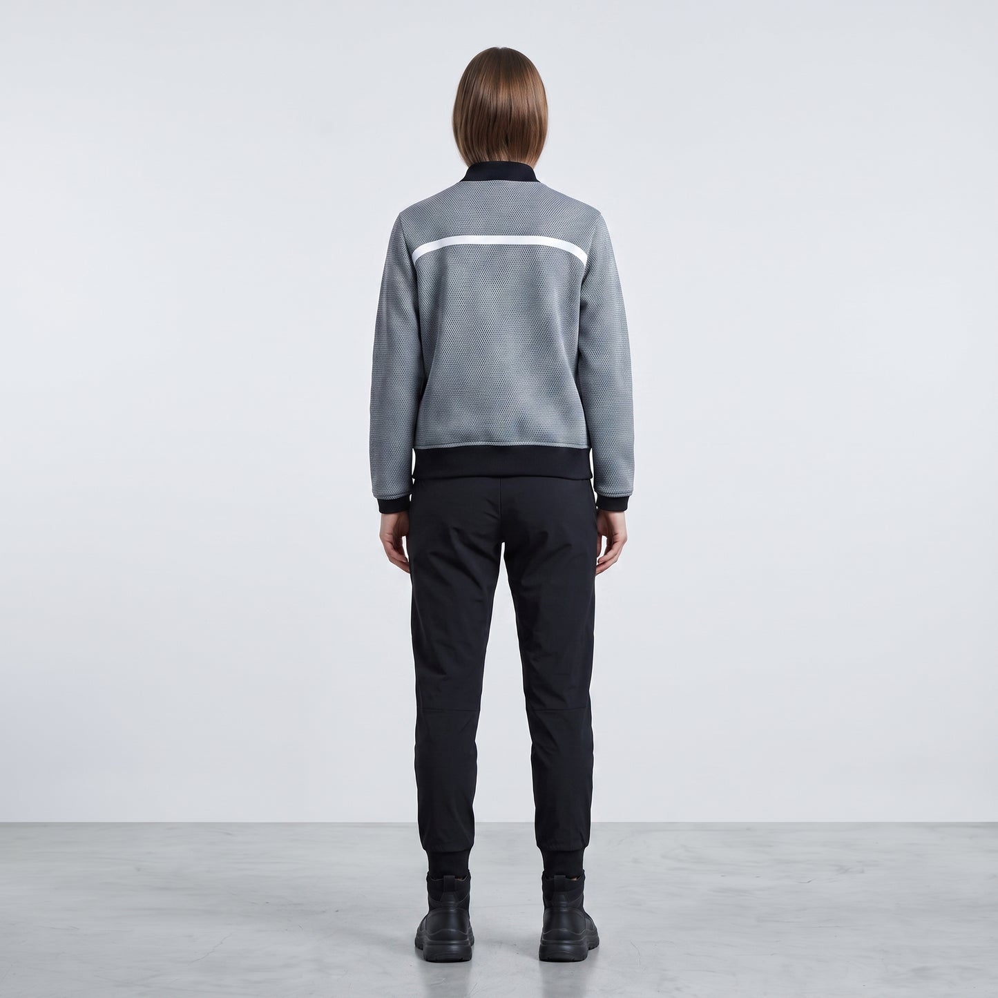 Textured Panel Zip Bomber Jacket