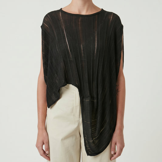 Asymmetrical Ribbed Knit Top