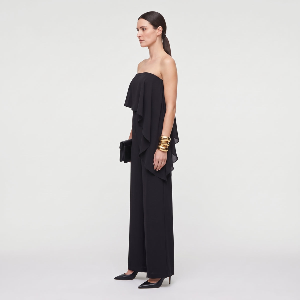 Strapless Ruffle Overlay Jumpsuit