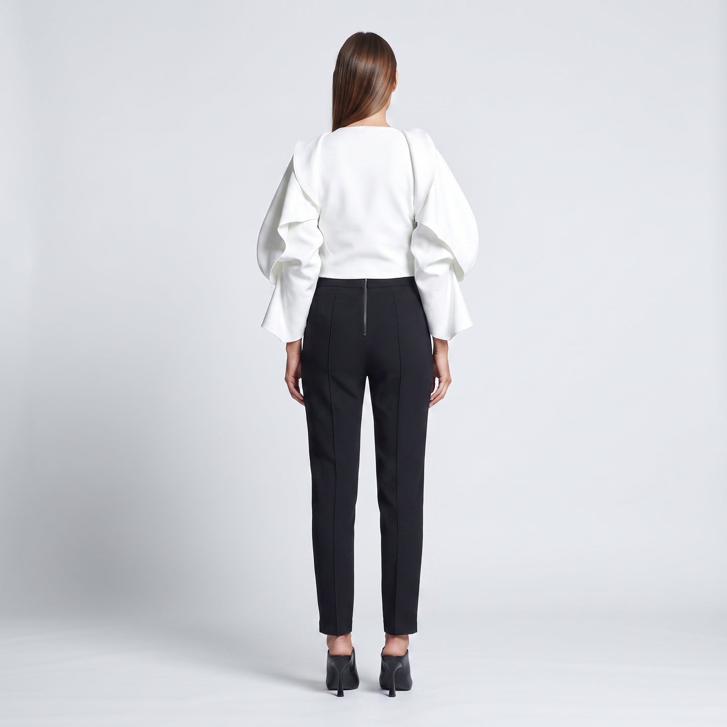 Metallic Accent Tailored Trousers