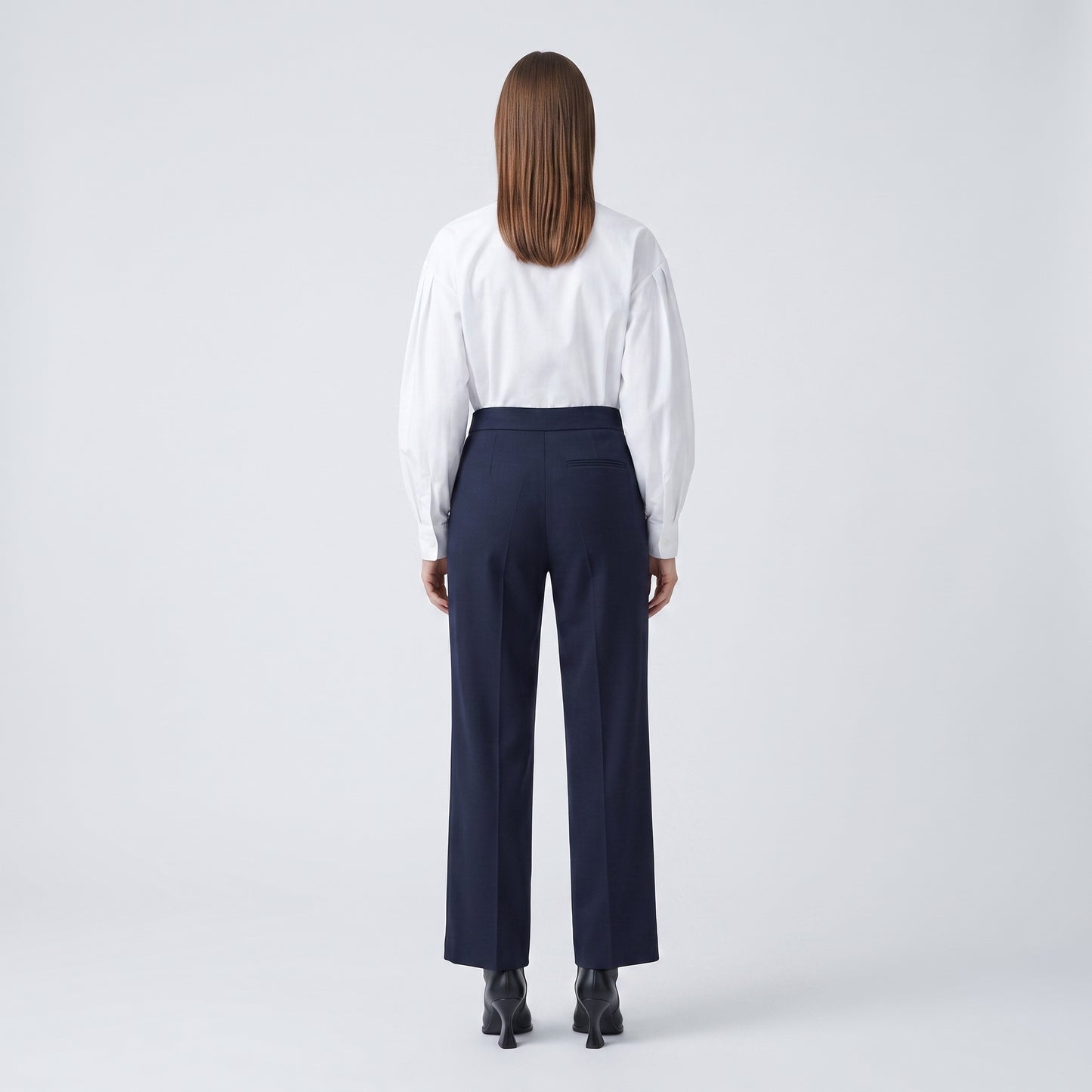 Tailored Navy Wool Trousers