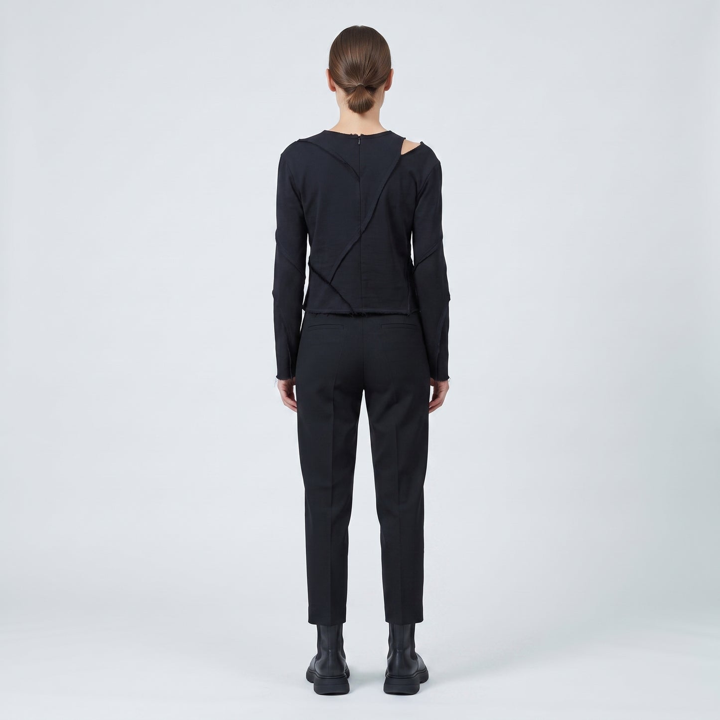 Asymmetric Cutout Long Sleeve Top
