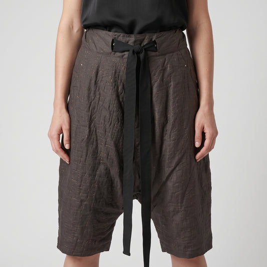 Textured Drawstring Tailored Shorts