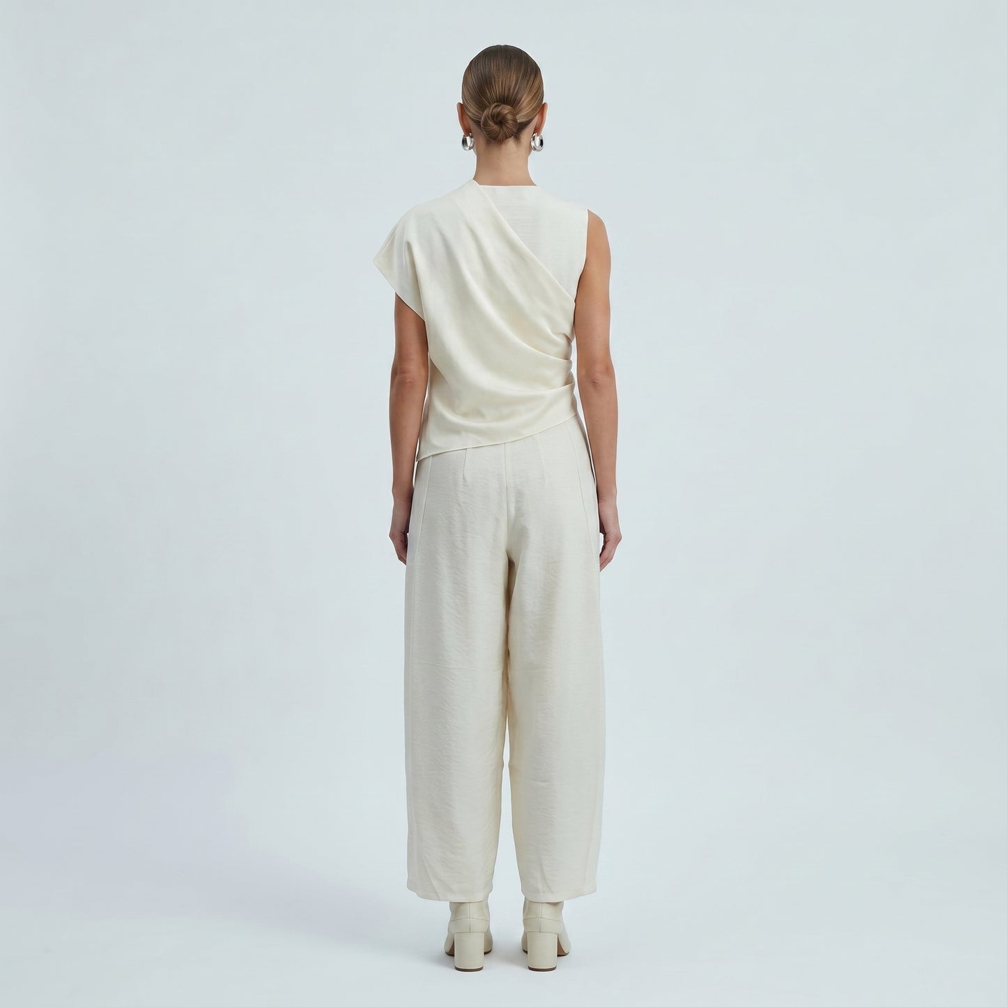 Minimalist High-Waisted Wrap Trousers