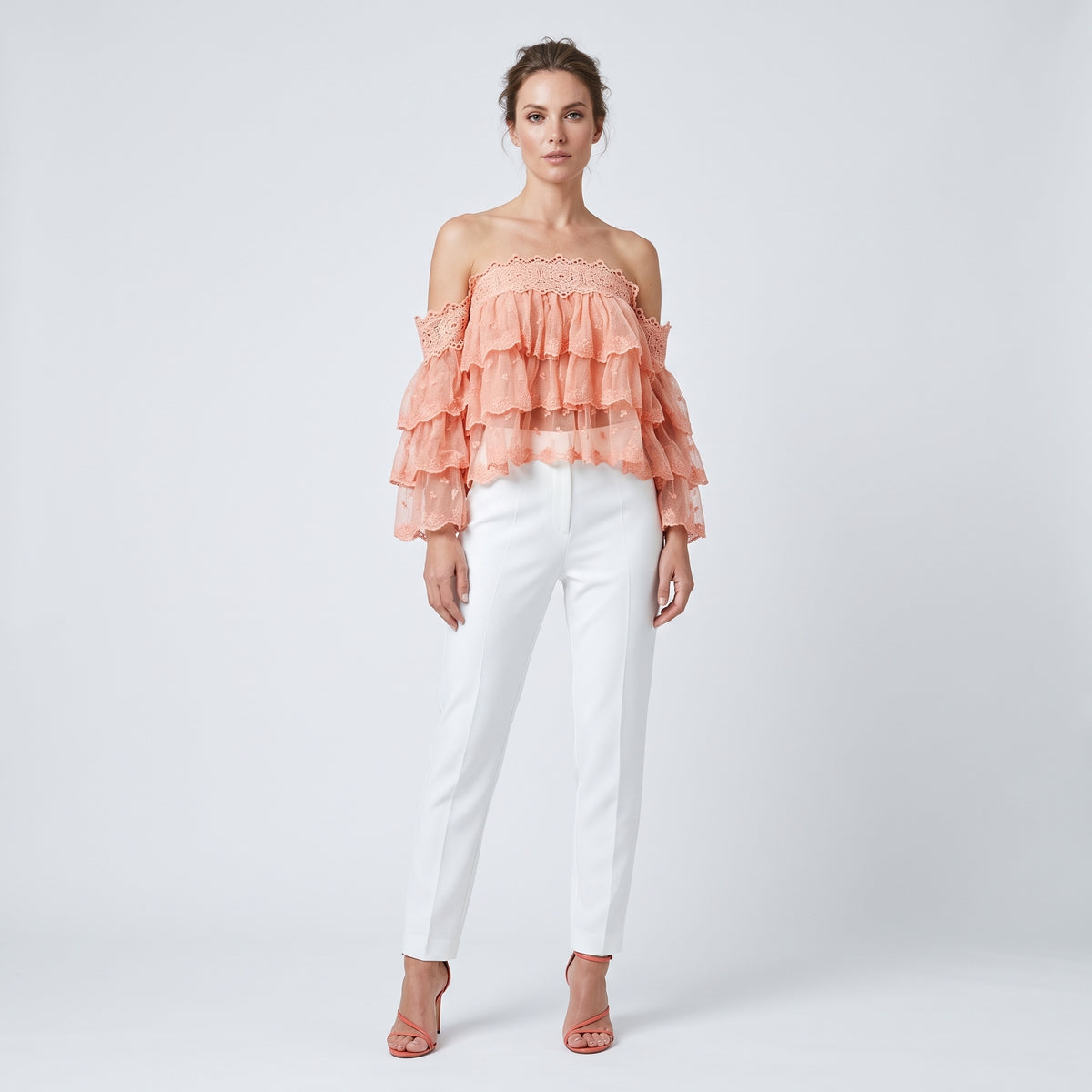Tiered Lace Off-Shoulder Top