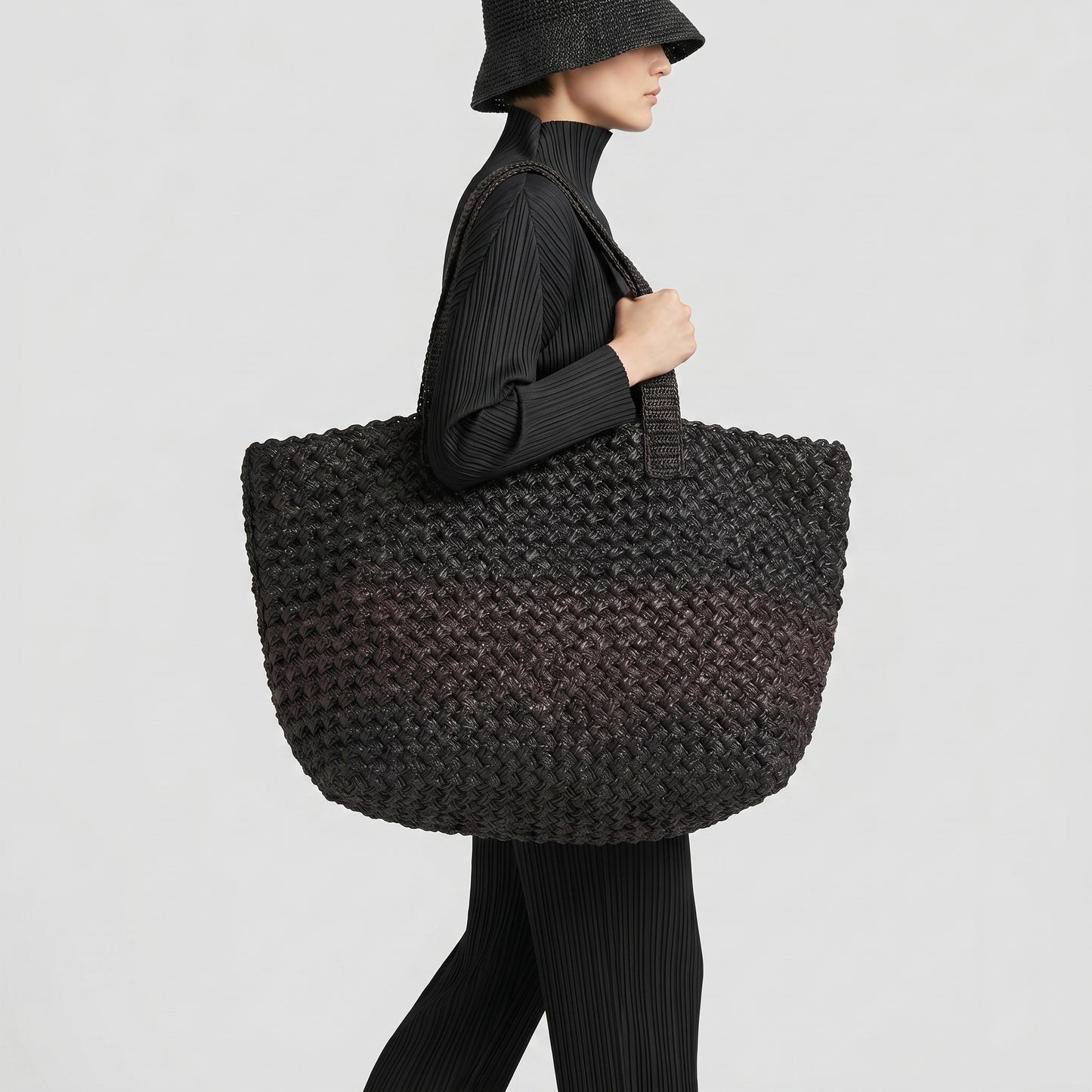 Woven Dual Handle Tote Bag