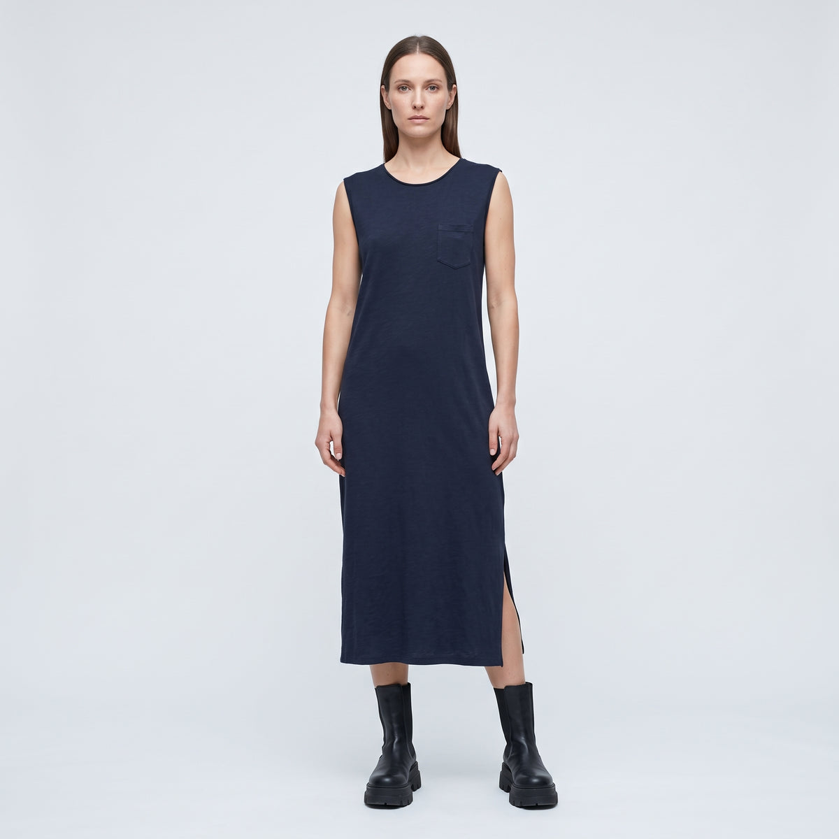 Essential Cotton Sleeveless Midi Dress
