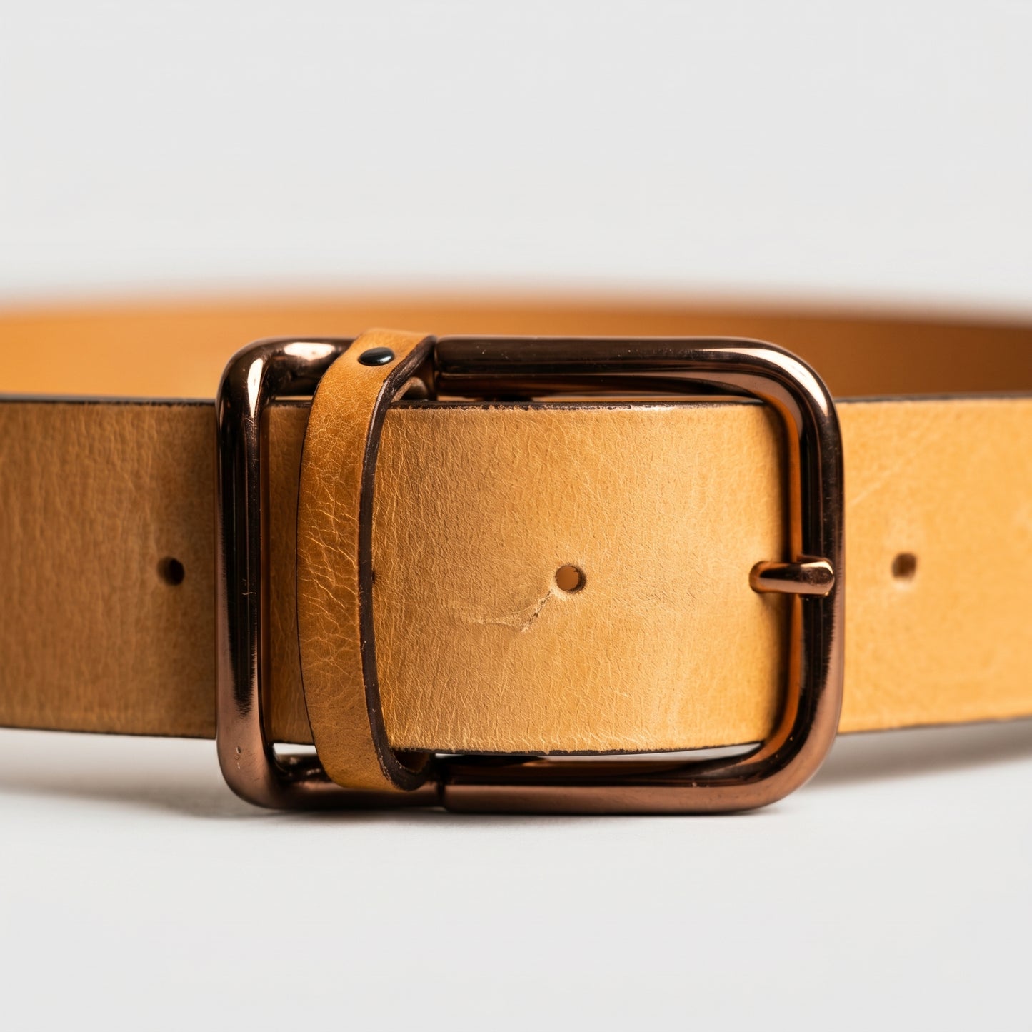 Textured Yellow Leather Belt