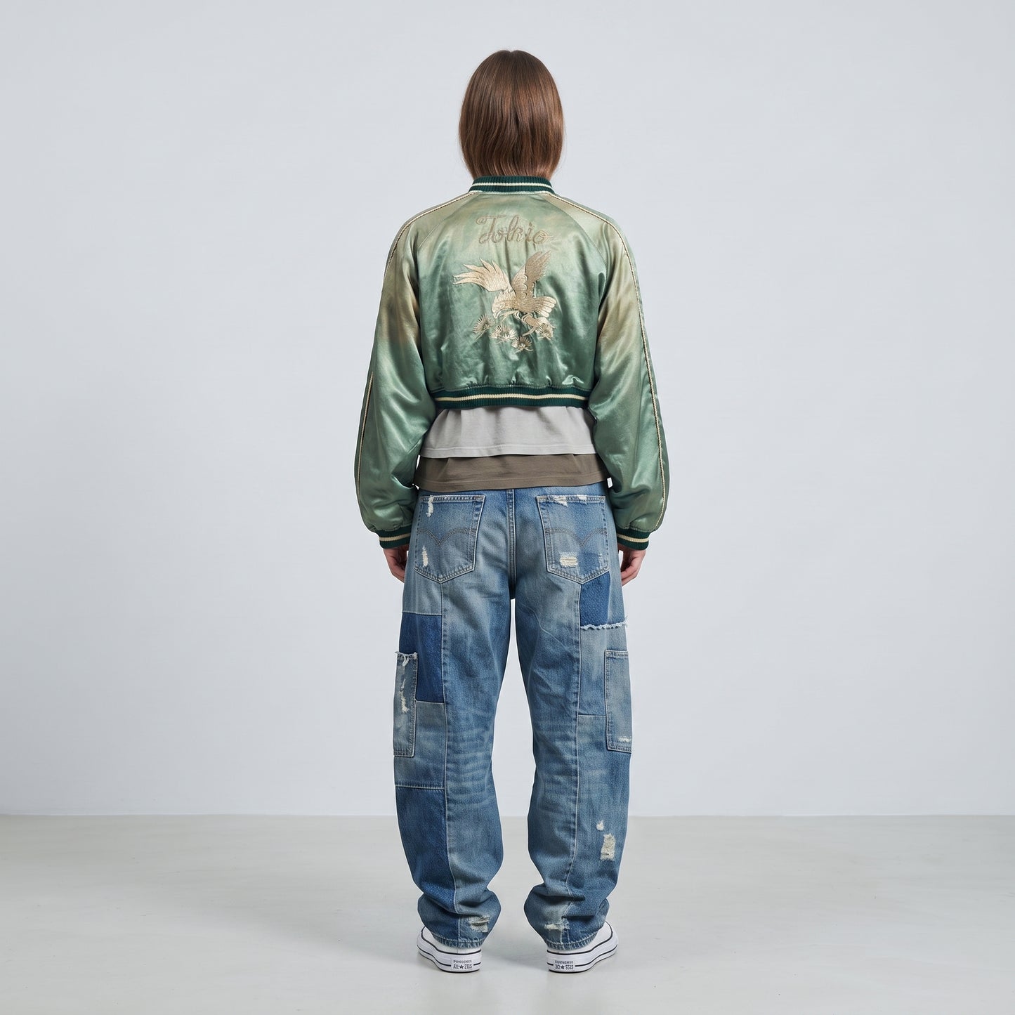 Embroidered Satin Souvenir Jacket