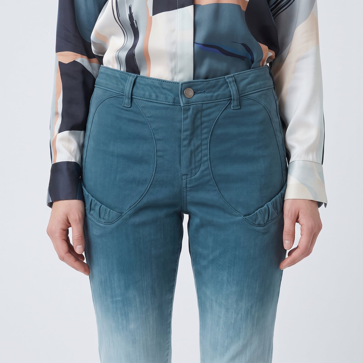 Ombre Dip-Dye Slim Trousers