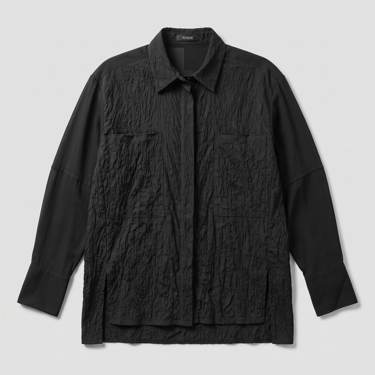 Textured Panel Long Sleeve Shirt