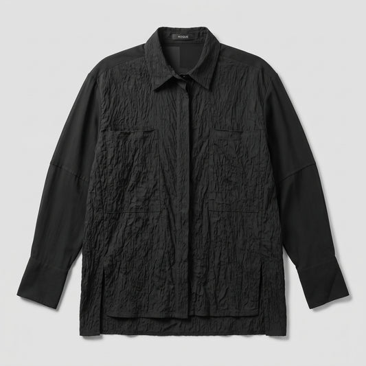 Textured Panel Long Sleeve Shirt