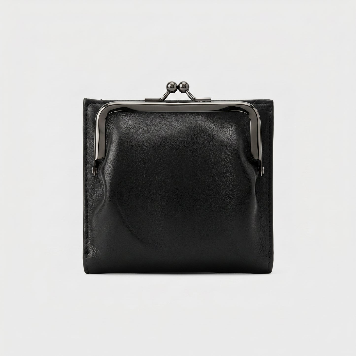 Leather Kiss Lock Wallet