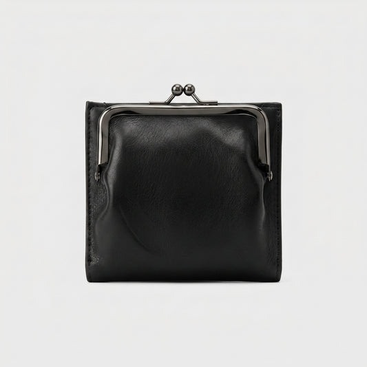 Leather Kiss Lock Wallet