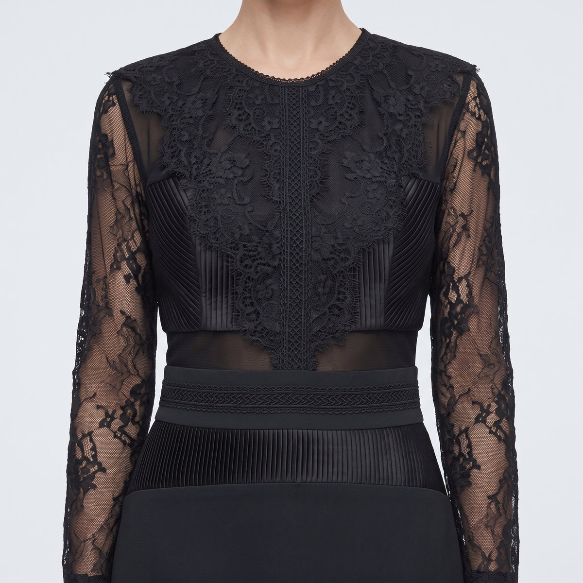 Elegant Black Lace Mini Dress