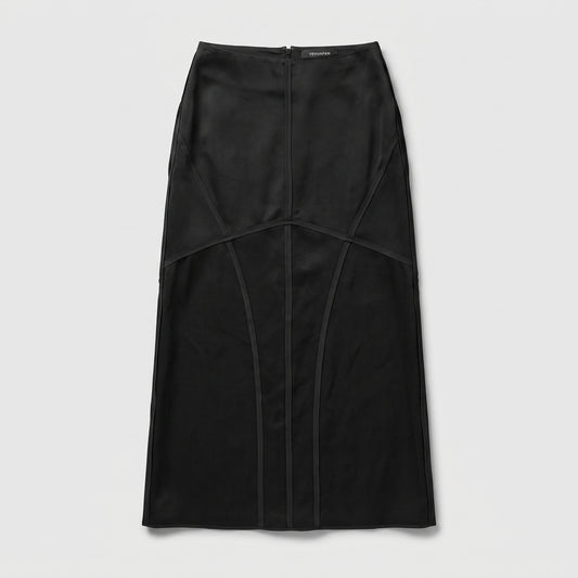Structured Paneled Midi Skirt