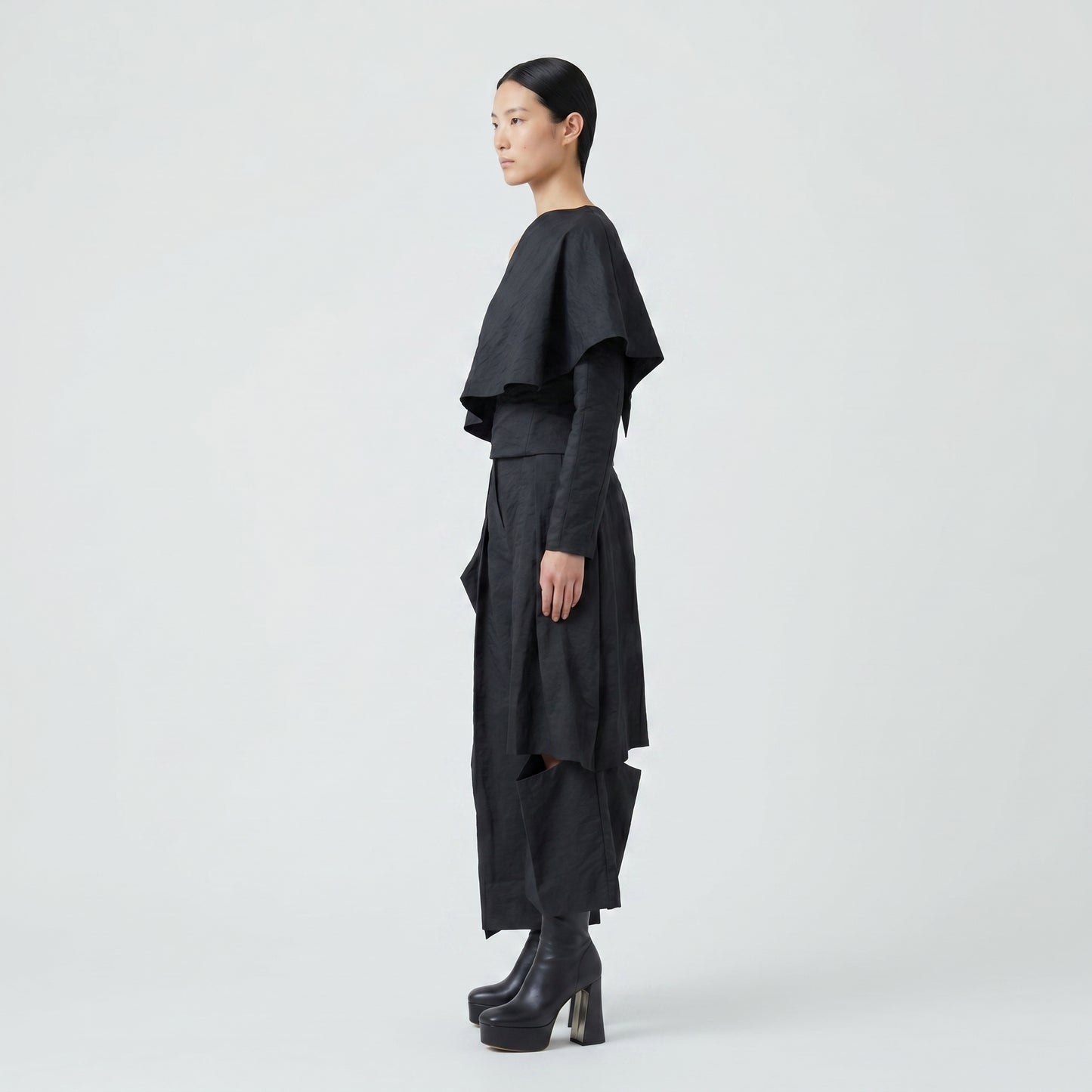 Asymmetric Crinkled Sculptural Top
