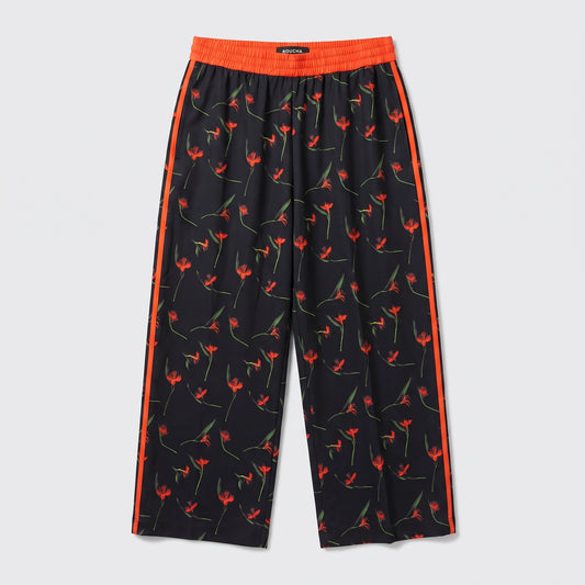 Floral Print Wide Leg Trousers