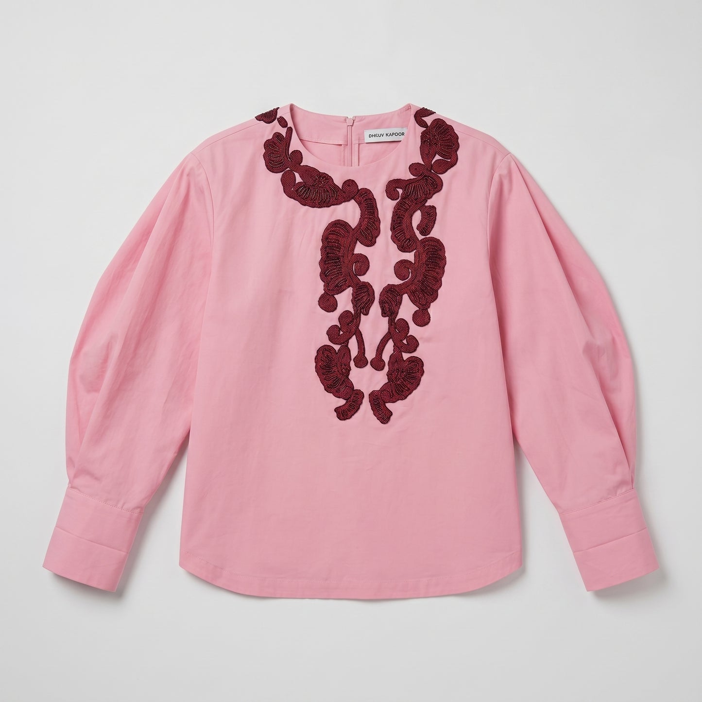 Embroidered Pink Cotton Blouse