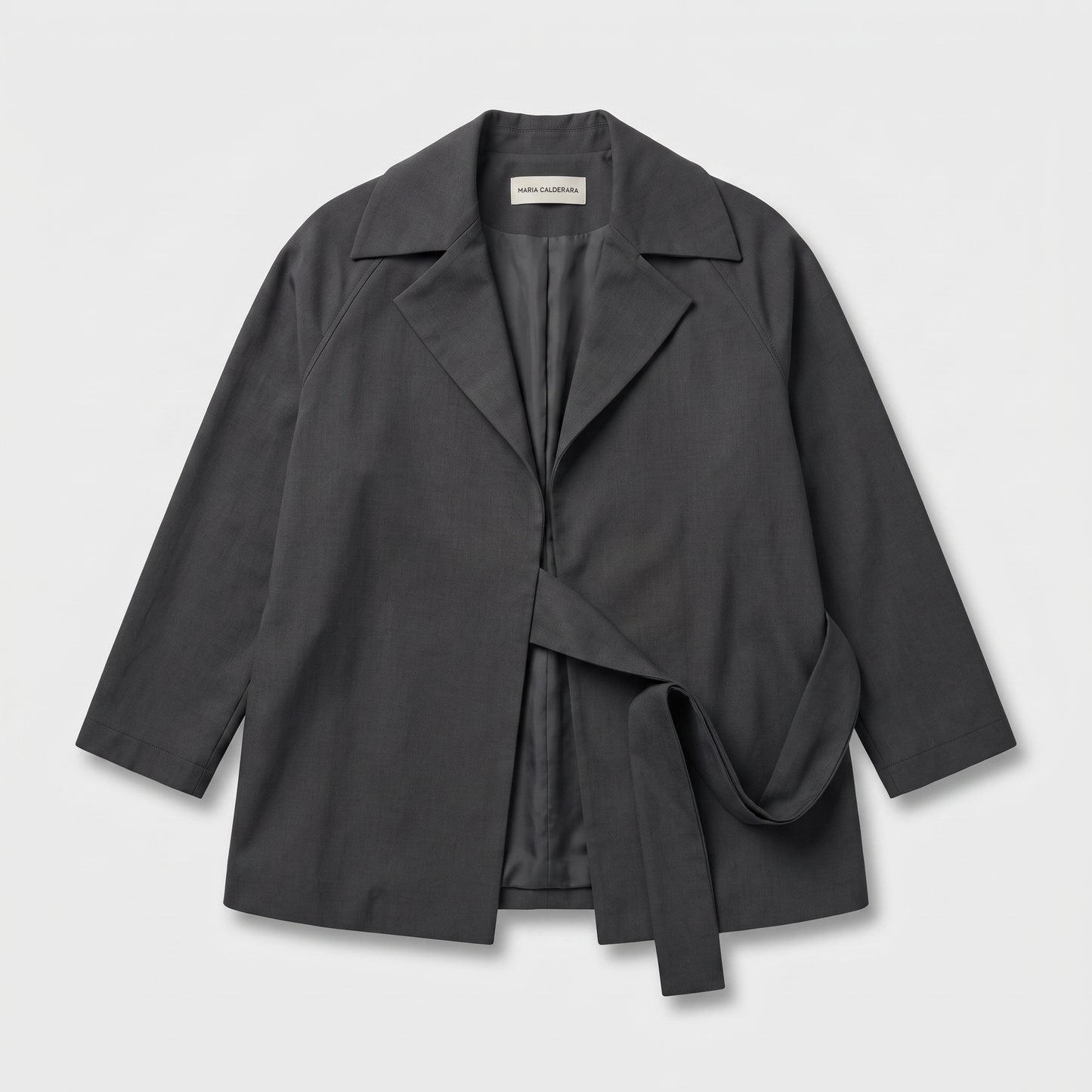 Tailored Charcoal Belted Jacket