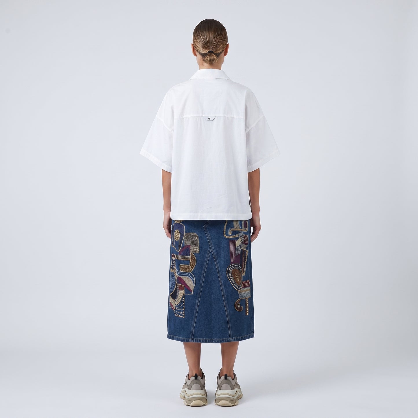 Lace-Up Cotton Poplin Shirt