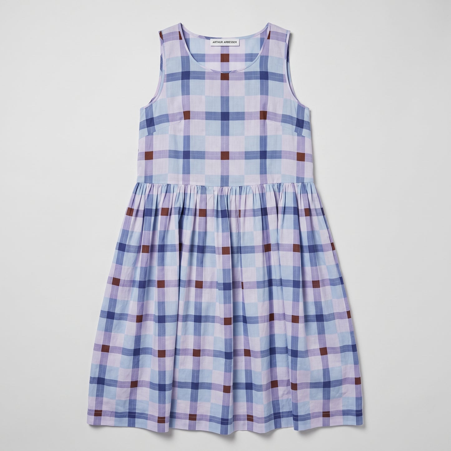 Sleeveless Plaid Cotton Dress