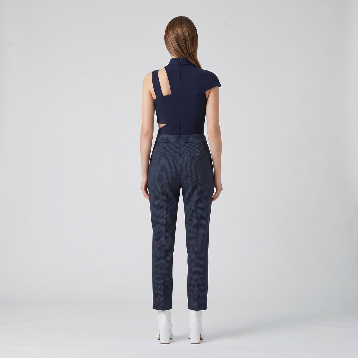 Tailored Navy Cropped Trousers