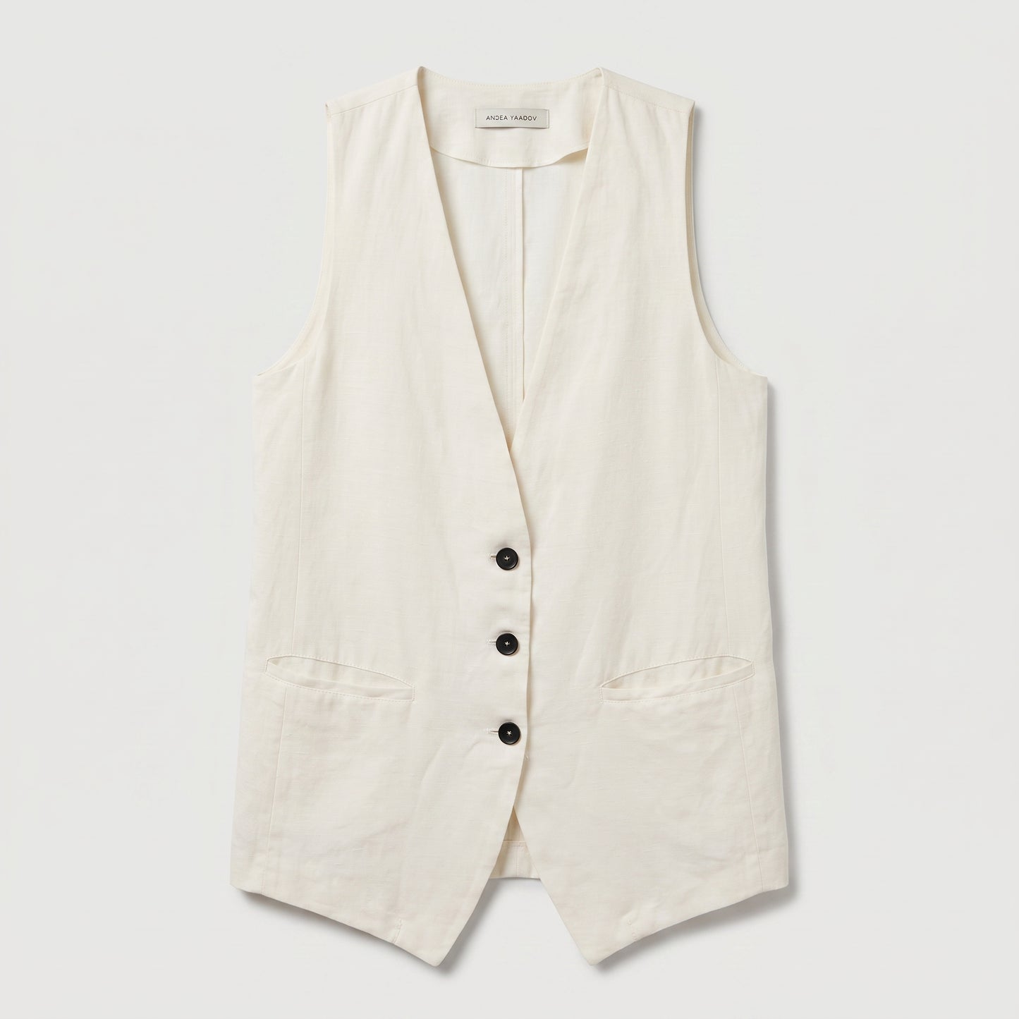 Tailored Cream Linen Vest