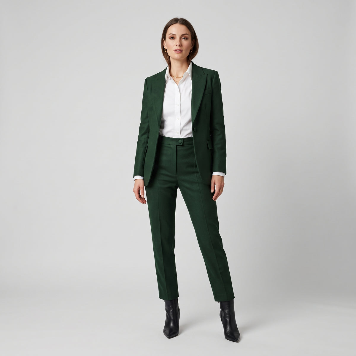Tailored Emerald High-Waist Trousers