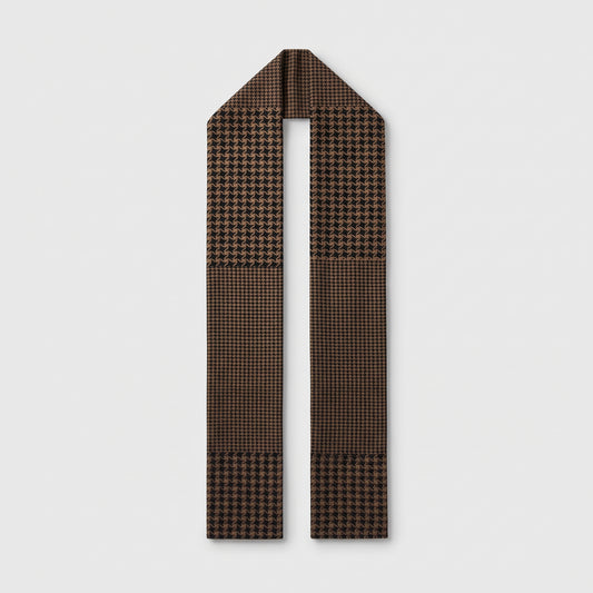 Houndstooth Patchwork Knit Scarf