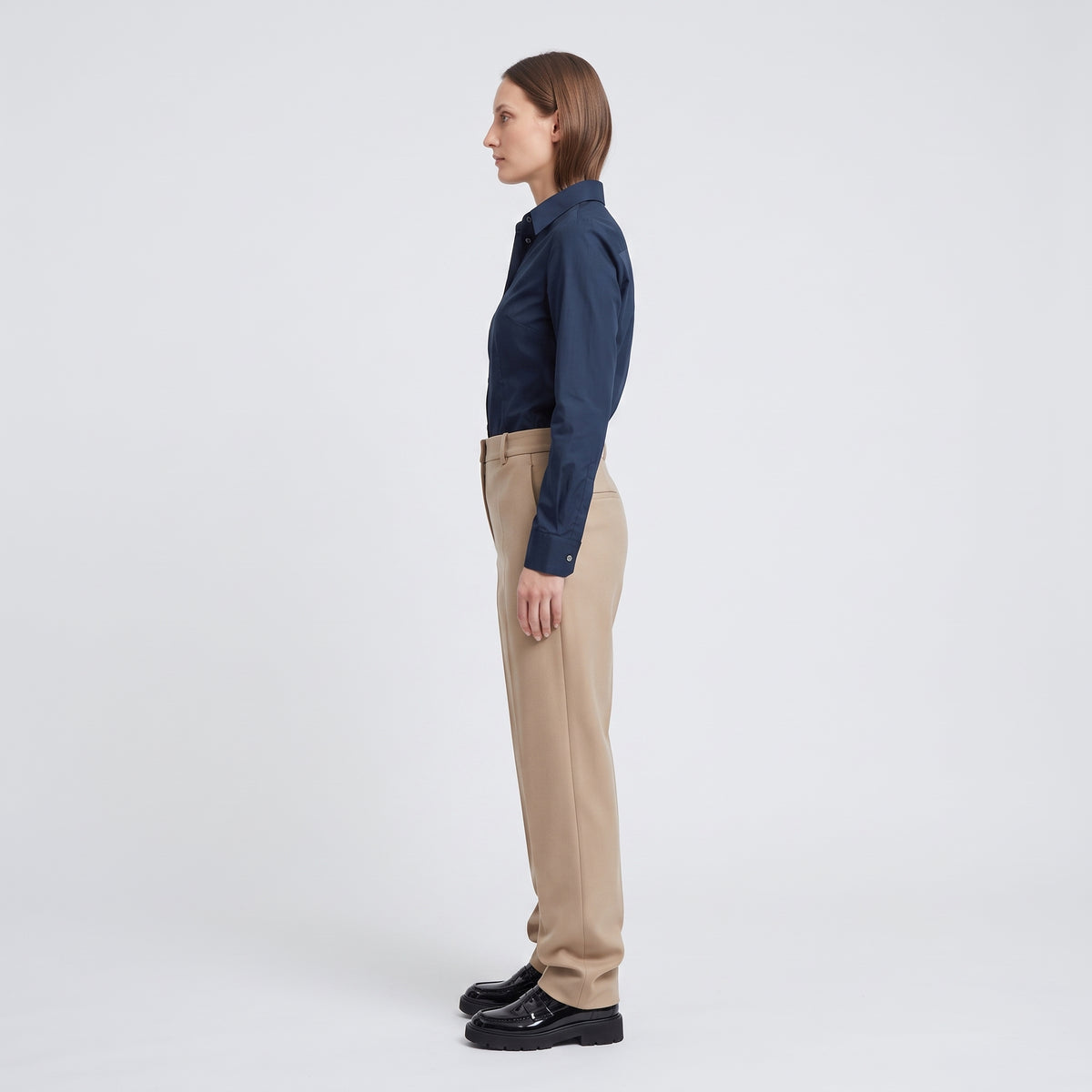 Classic Navy Tailored Cotton Shirt
