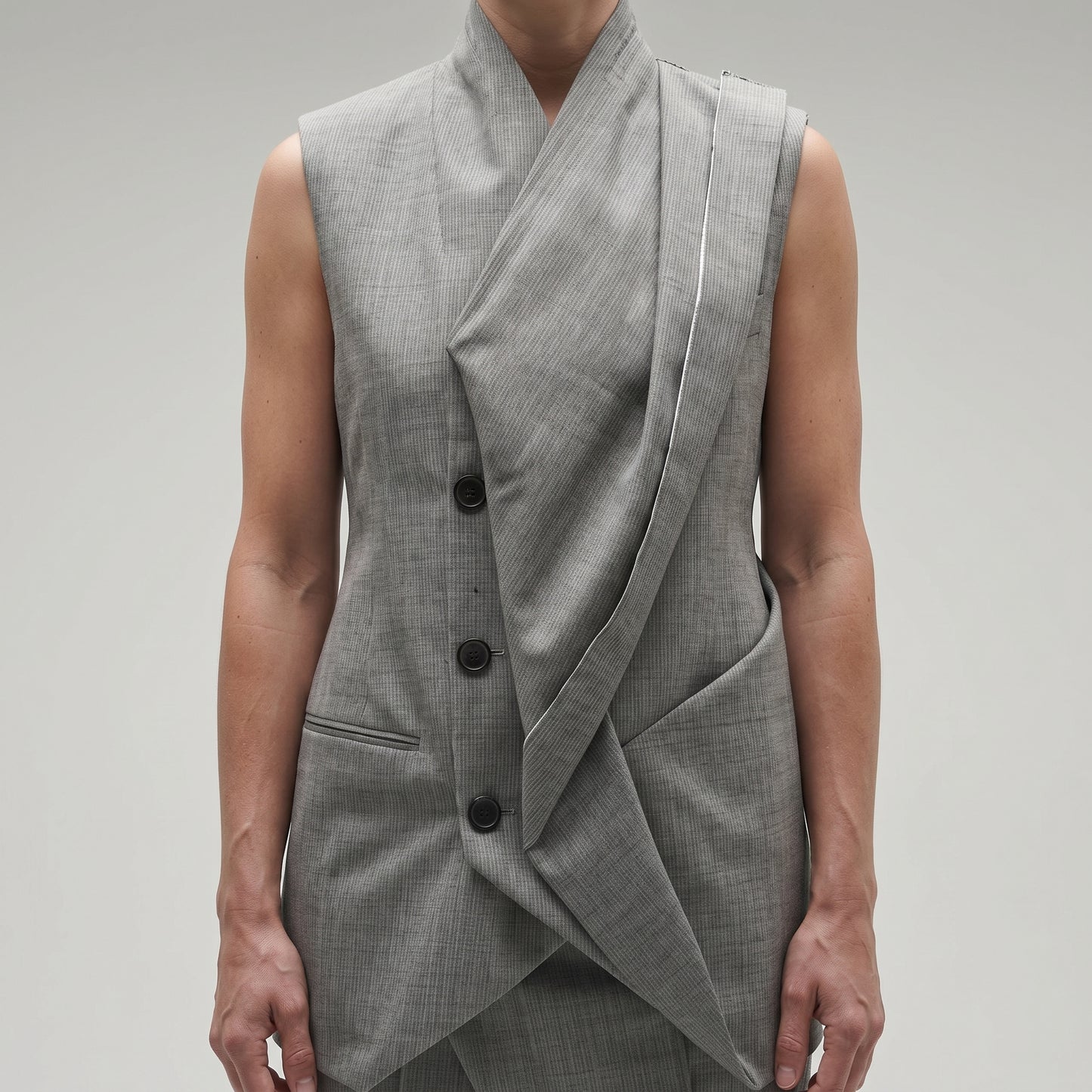 Structured Tailored Draped Vest