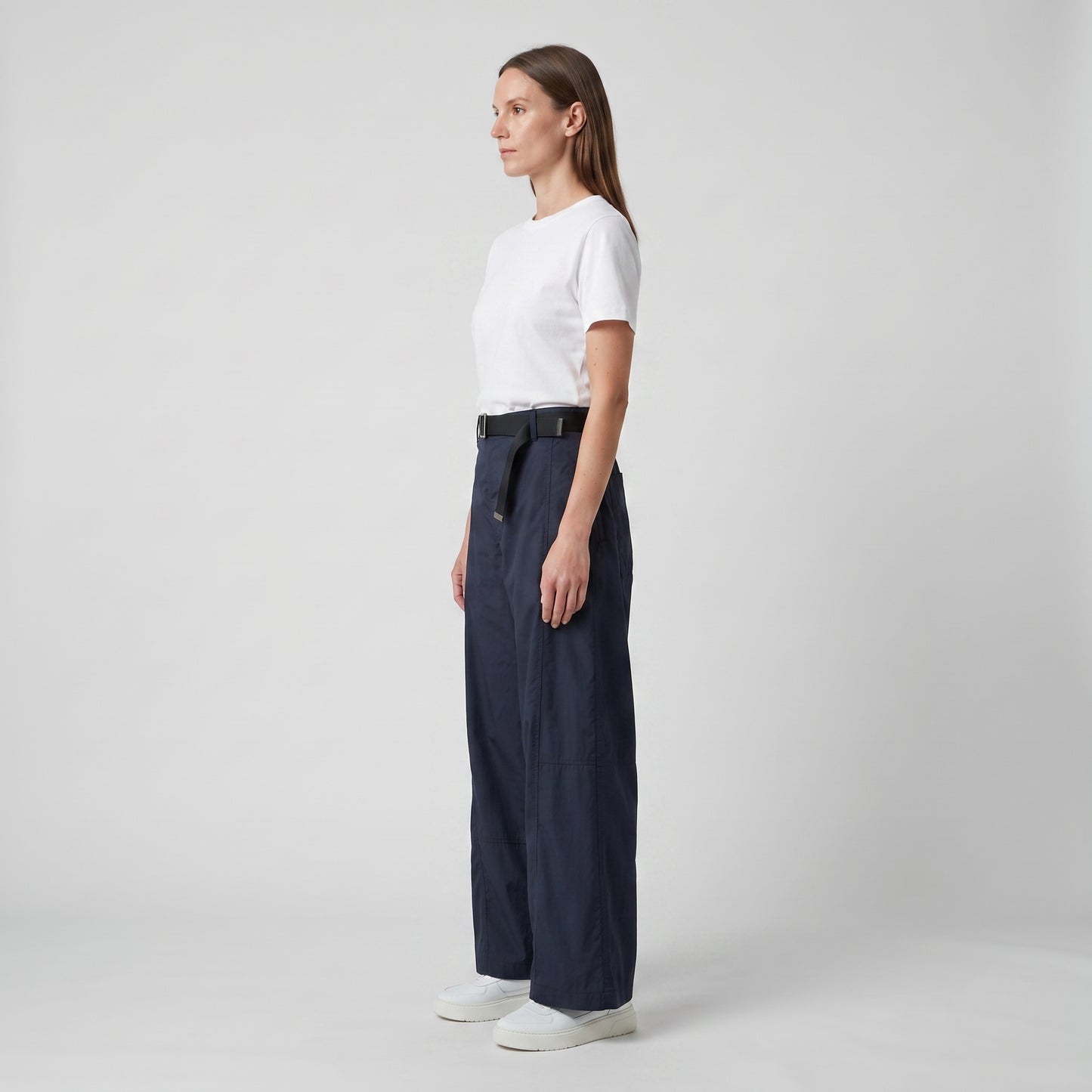 Belted Navy Technical Trousers