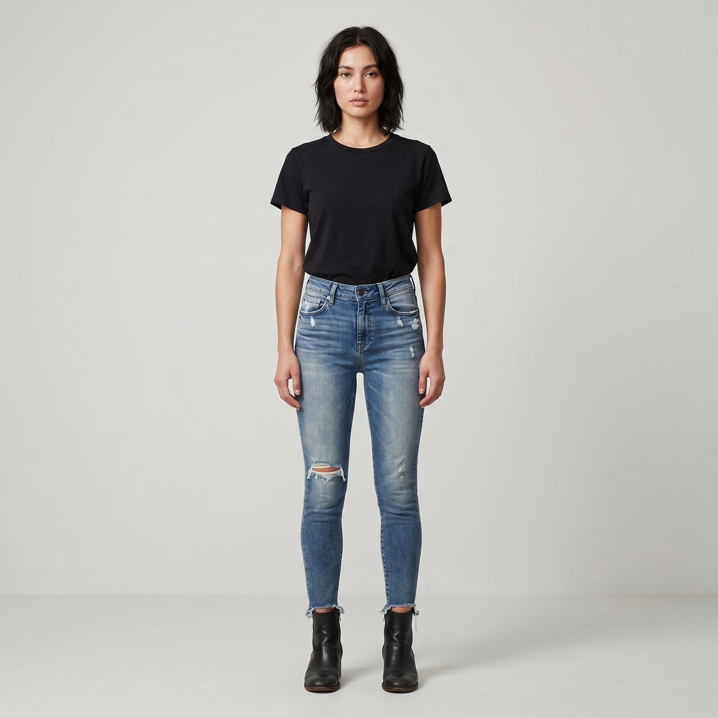 Distressed Light Wash Skinny Jeans