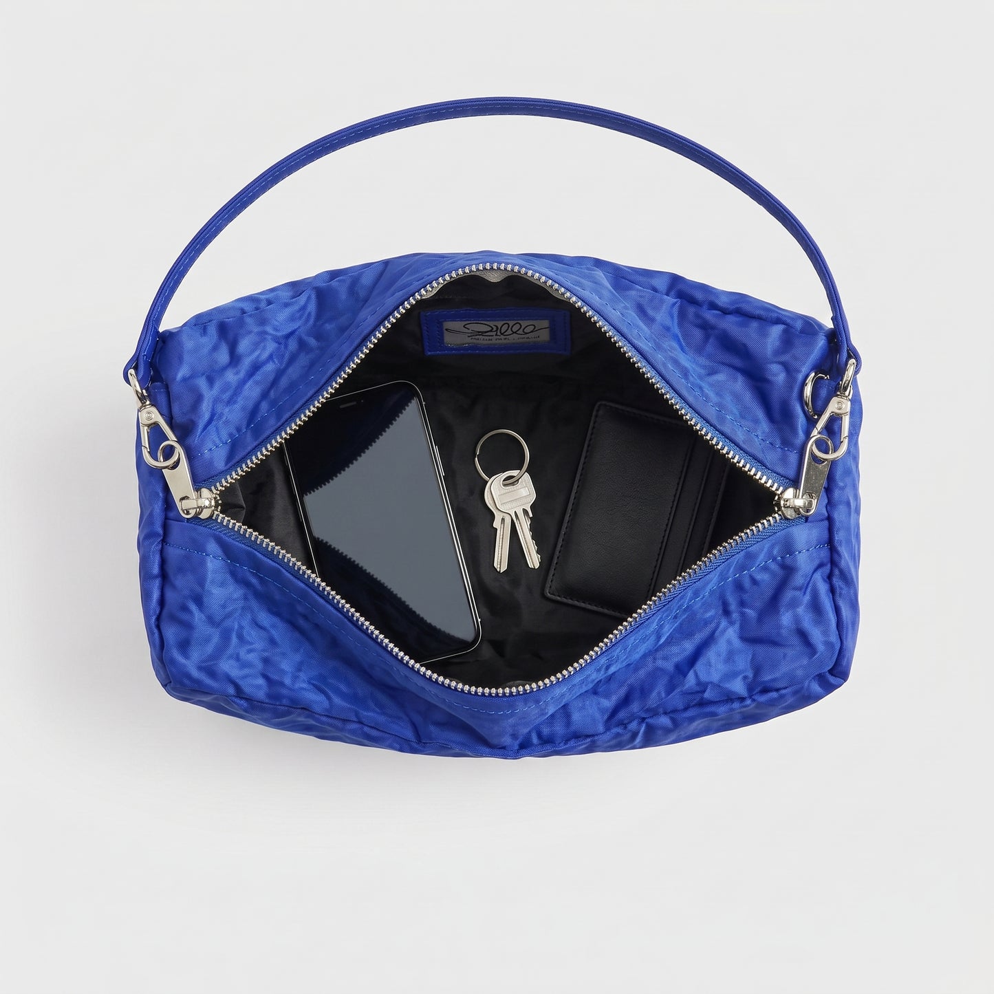Cobalt Crinkled Shoulder Bag