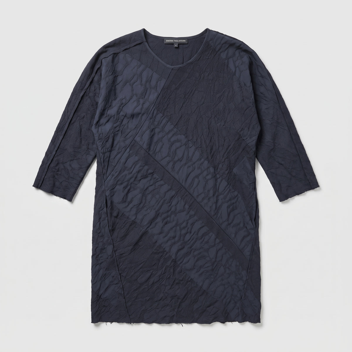 Textured Panel Crewneck Top